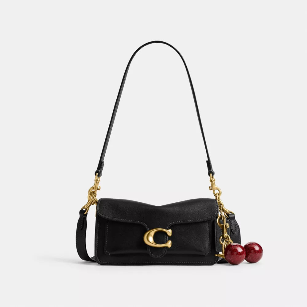 Soft Tabby Shoulder Bag 20 - Natural Grain Leather/Brass/Black