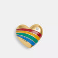 Rainbow Heart Shoe Charm - Brass/Multi
