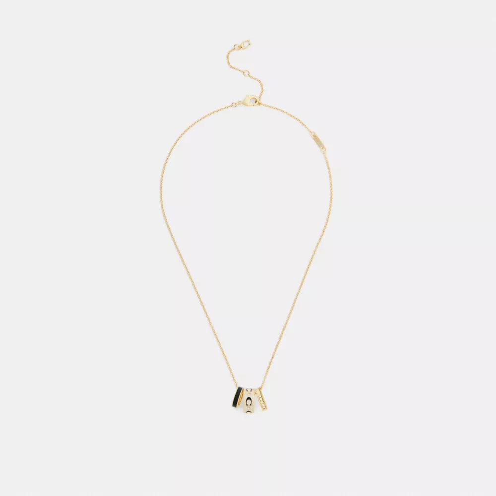 Repeated C Rondelle Necklace - Gold/Chalk