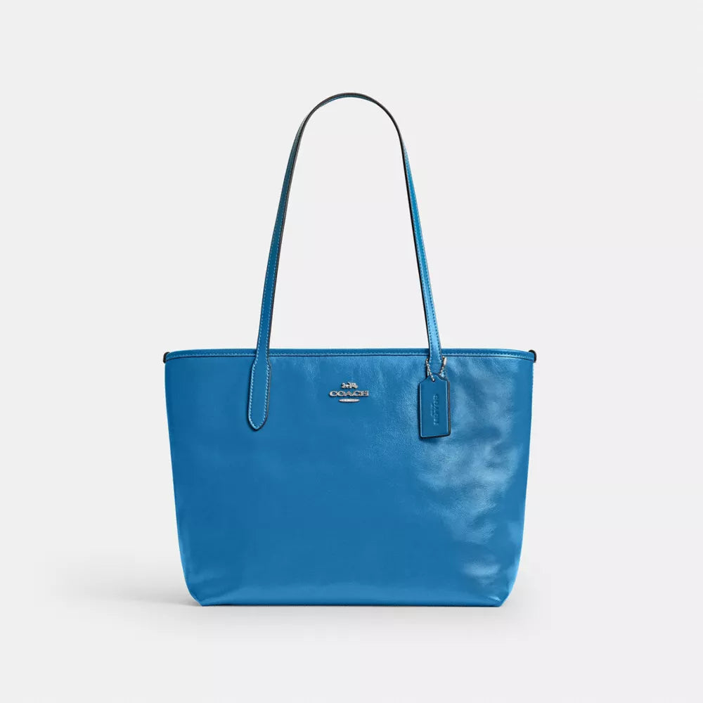 Medium City Tote Bag - Silver/Blue Jay