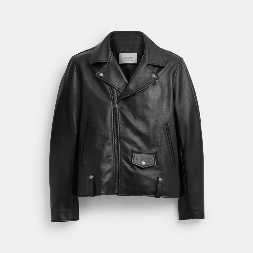 Leather Moto Jacket - Black