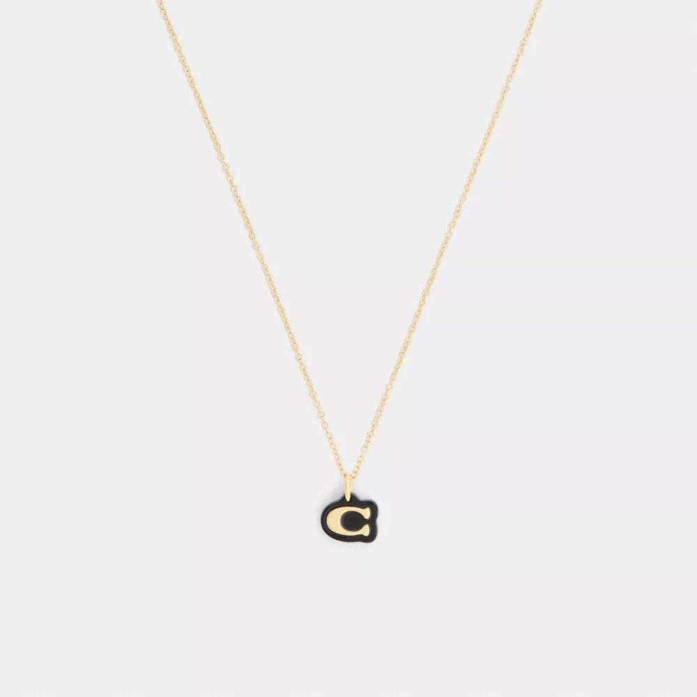 Signature Resin Pendant Necklace - Gold/Black