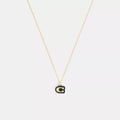 Signature Resin Pendant Necklace - Gold/Black