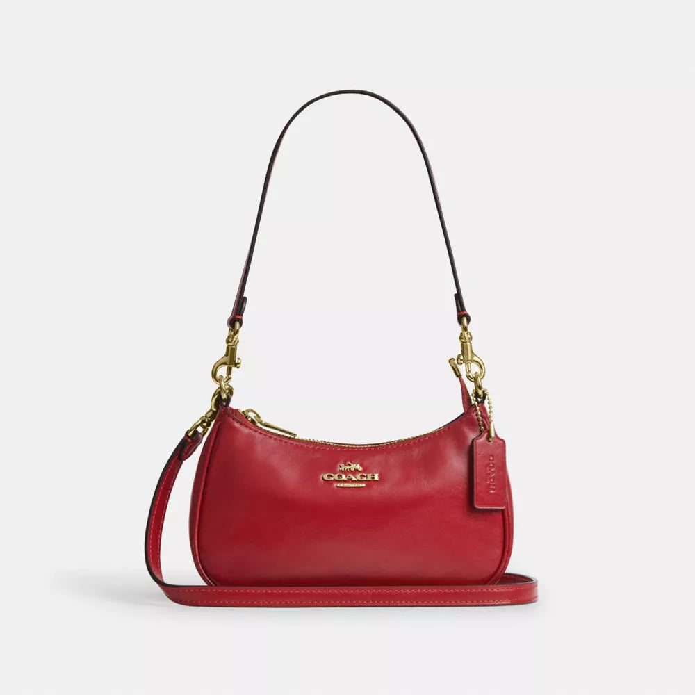 Soft Teri Mini Crossbody Bag - Smooth Leather/Gold/Poppy