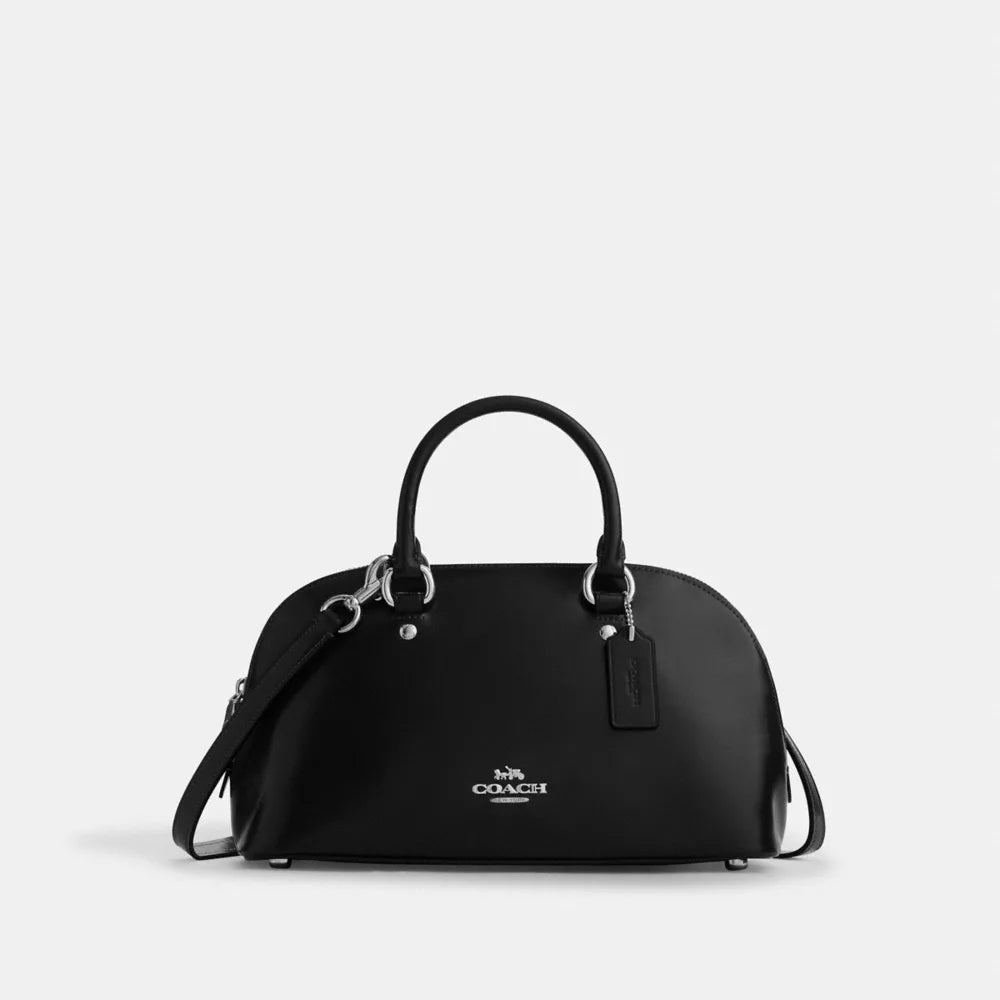 Lara Satchel Bag - Nappa Leather/Silver/Black