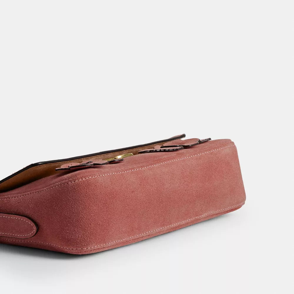Etta Small Flap Shoulder Bag With Floral Appliquﾨﾦ - Gold/Blush Pink