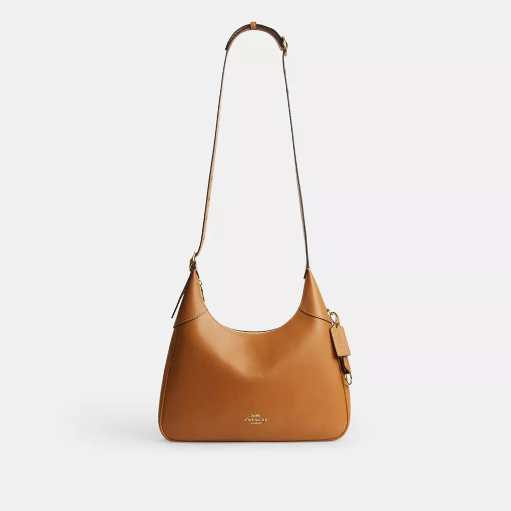 Ella Shoulder Bag - Smooth Leather/Gold/Brown