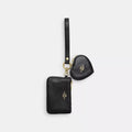Wristlet And Heart Pouch - Crinkle Leather/Gold/Black