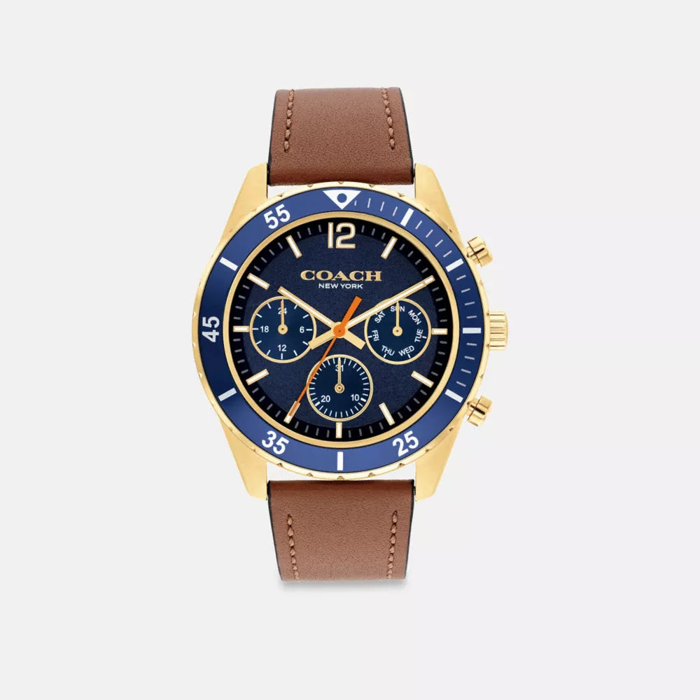 Cole Chronograph Watch, 44MM - Saddle