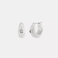 Signature Thick Hoop Earrings - Silver