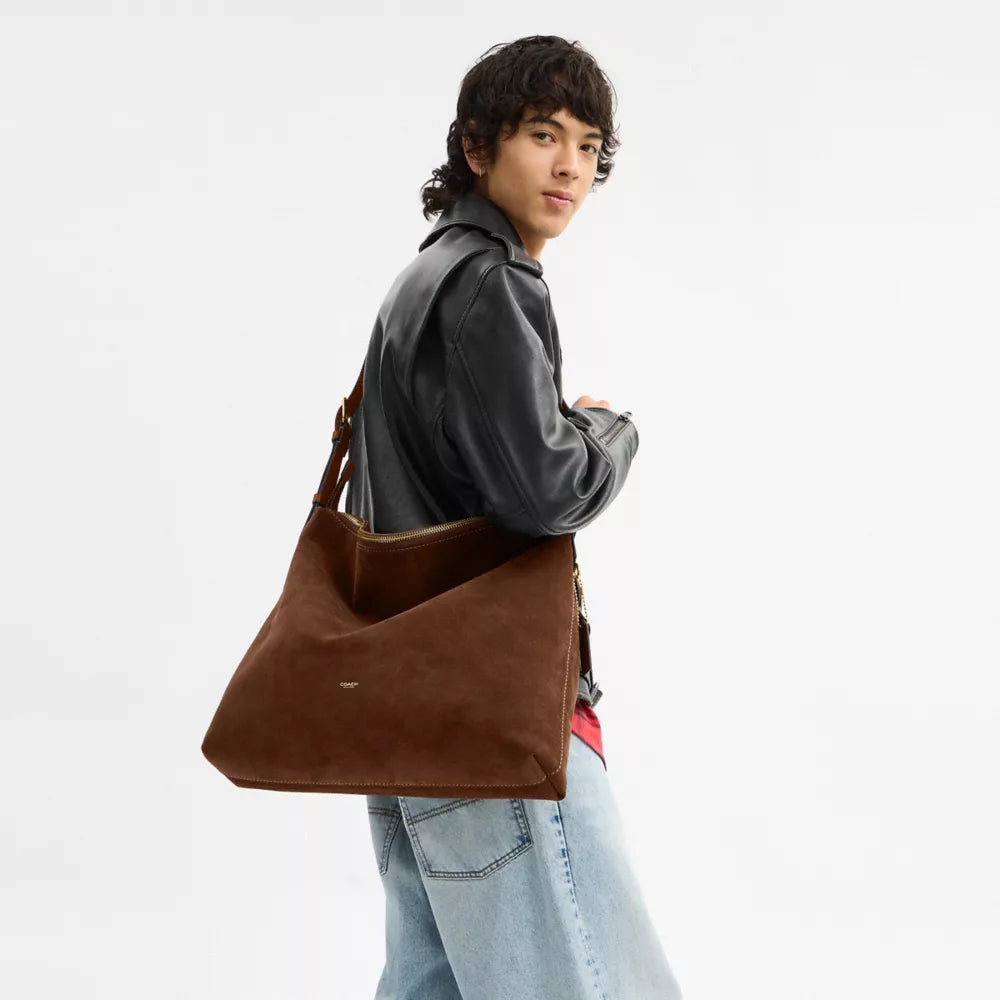 Mott Messenger Bag - Suede/Warm Brown