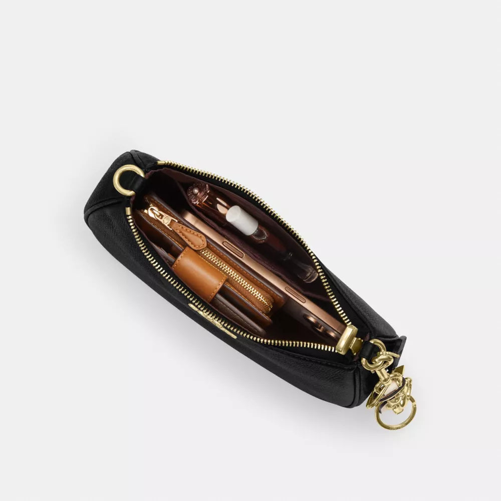 Teri Shoulder Bag - Pebbled Leather/Gold/Black