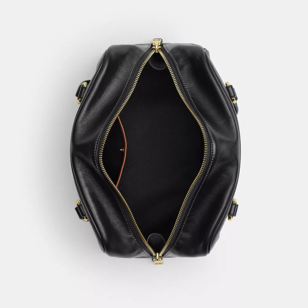 Sydney Shoulder Bag - Crinkle Leather/Gold/Black