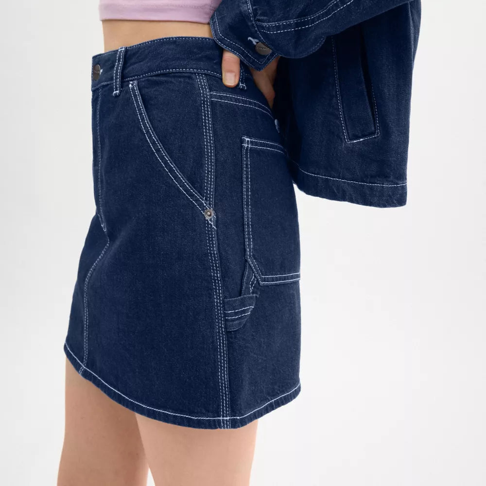 Denim Utility Skirt - Dark Denim