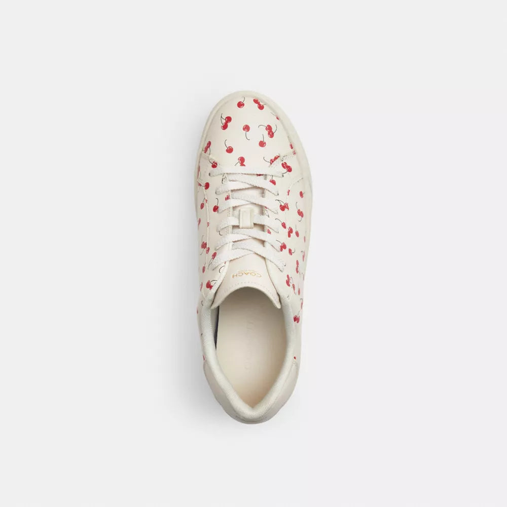 High Line Sneaker With Cherry Print - Chalk Multi