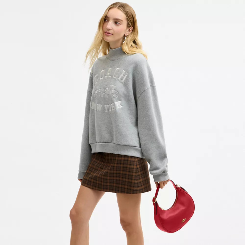 Emily Shoulder Bag - Crinkle Leather/Gold/Poppy