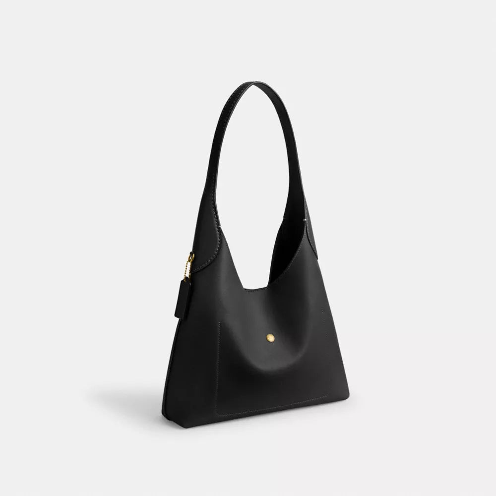 Brooklyn Shoulder Bag 28 - Natural Grain Leather/Brass/Black
