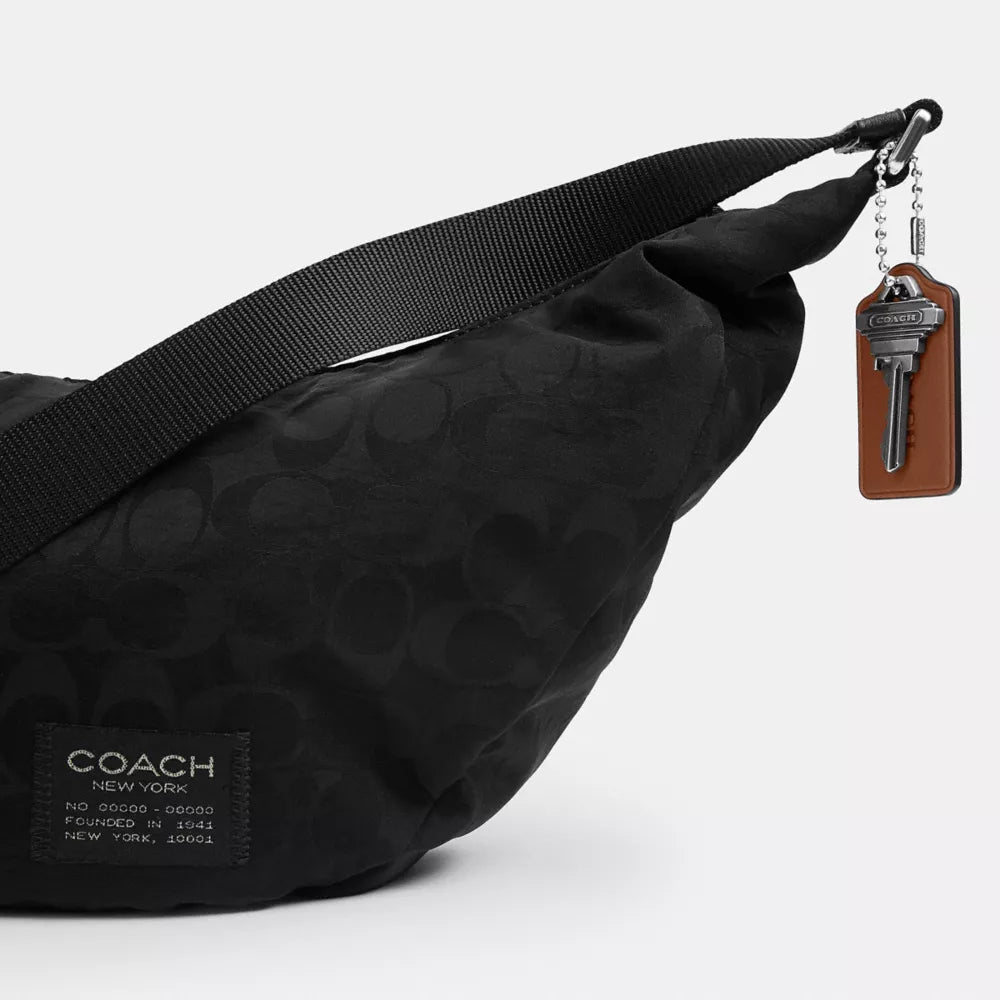 Leon Sling Bag In Signature Nylon Jacquard - Nylon/Black