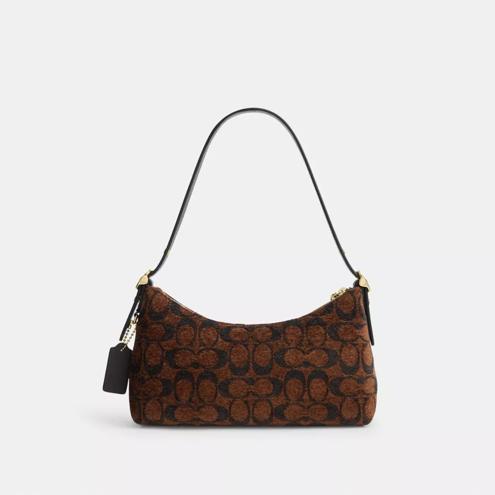Emeilia Shoulder Bag In Signature Chenille - Signature Chenille/Gold/Truffle