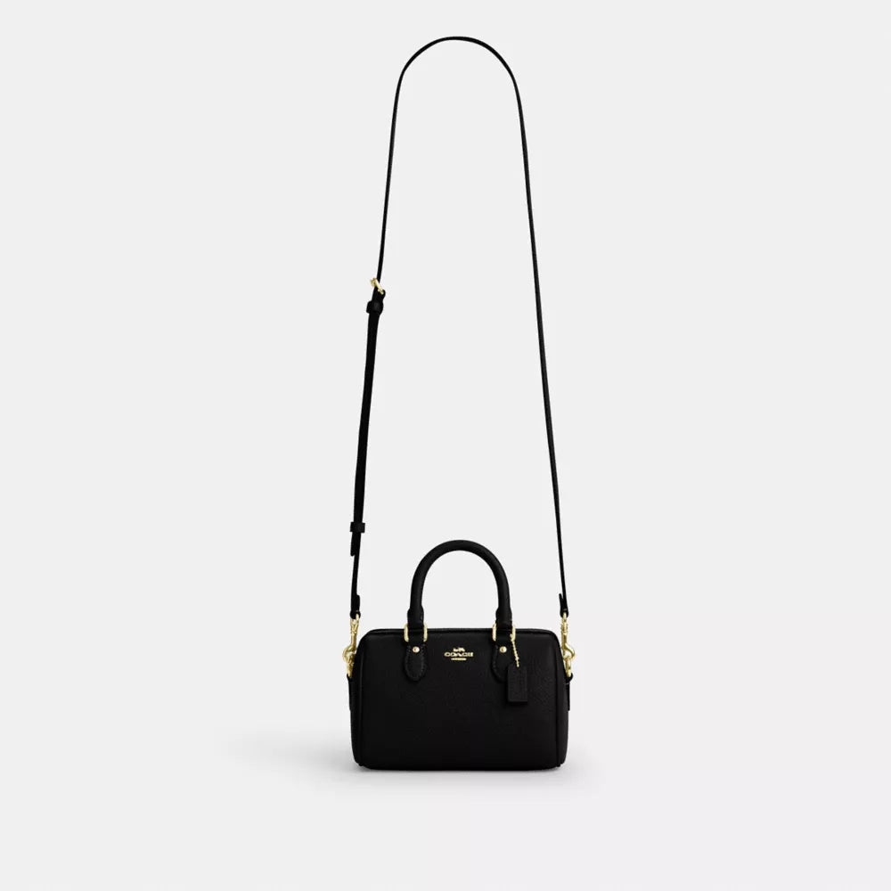 Mini Rowan Crossbody Bag - Pebbled Leather/Gold/Black