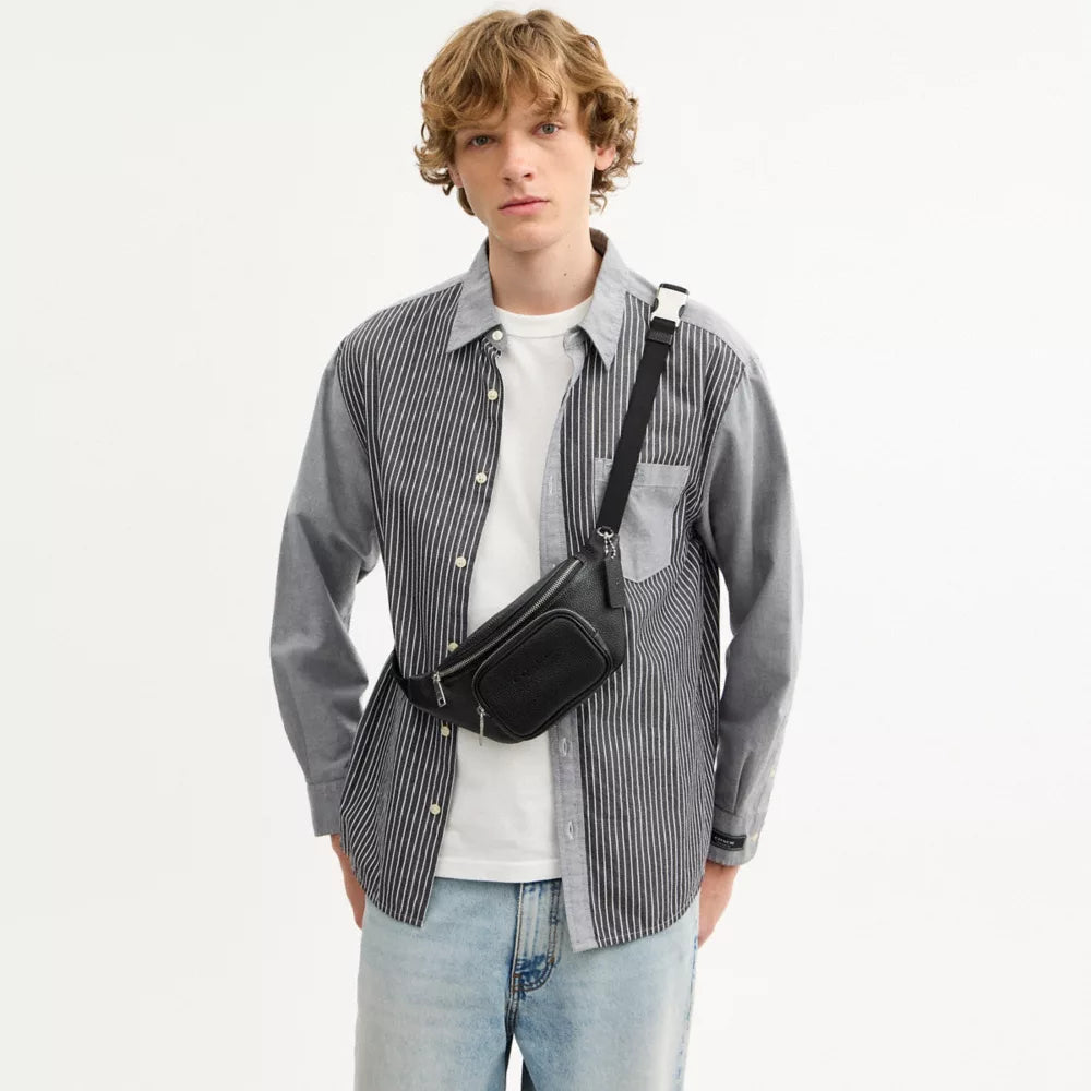 Travis Belt Bag 30 - Pebbled Leather/Silver/BLACK