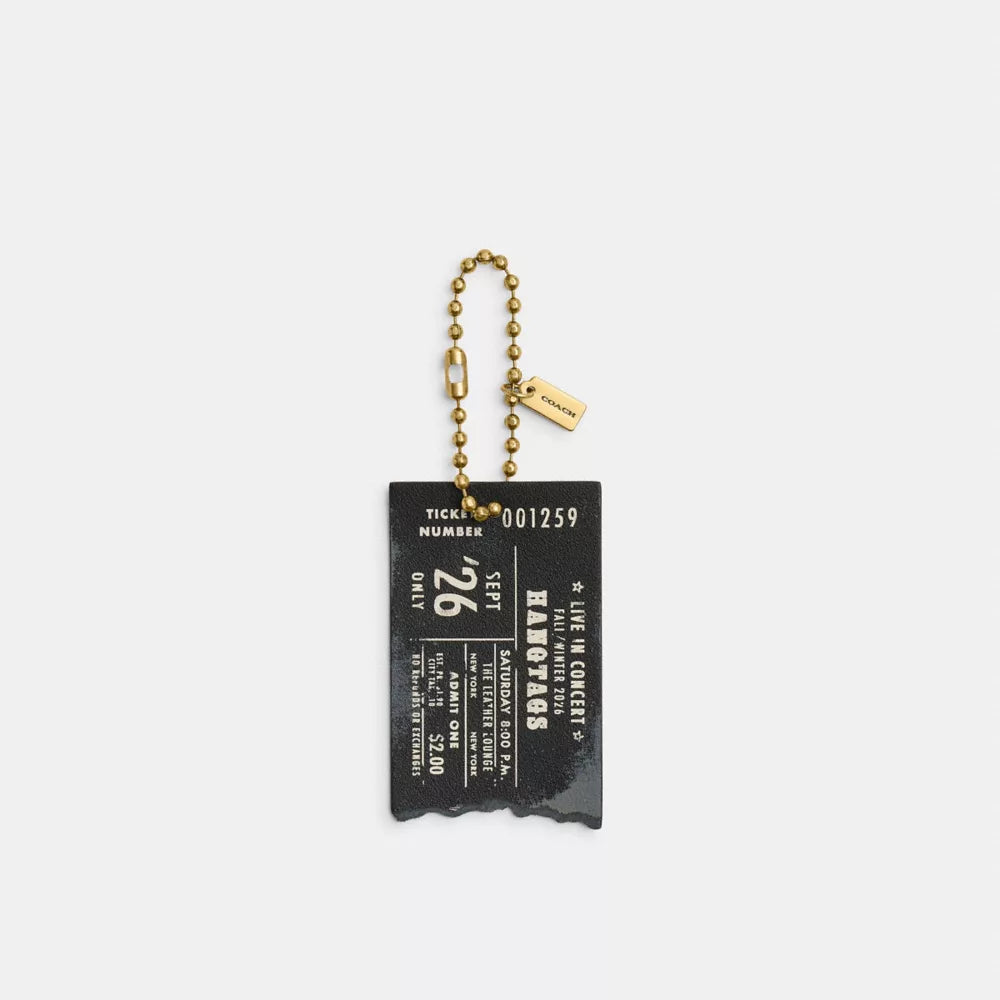 Hangtags Concert Ticket Bag Charm - Brass/Black