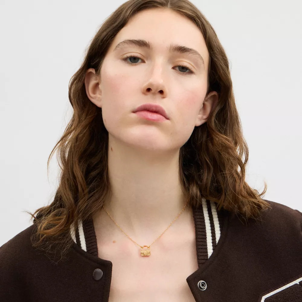 Pavﾨﾦ Tabby Pendant Necklace - Gold/Clear