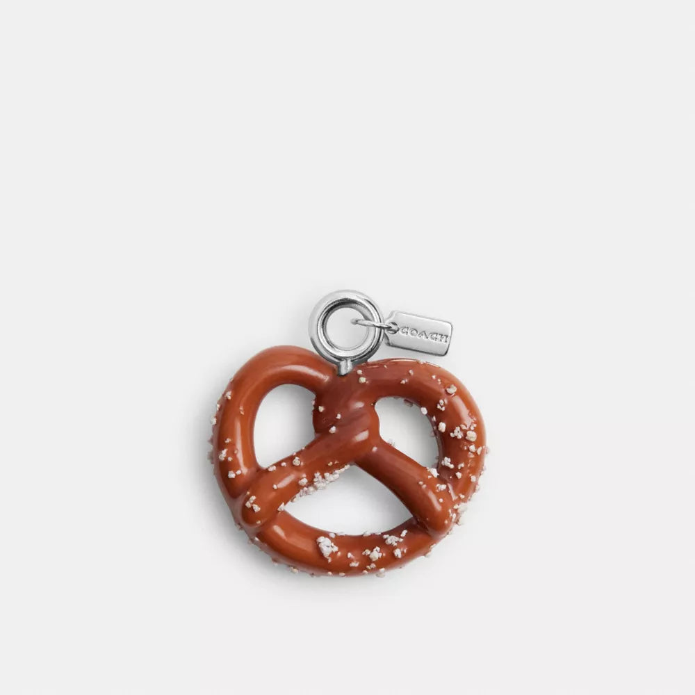 Small Pretzel Shoe Charm - Silver/Brown Multi
