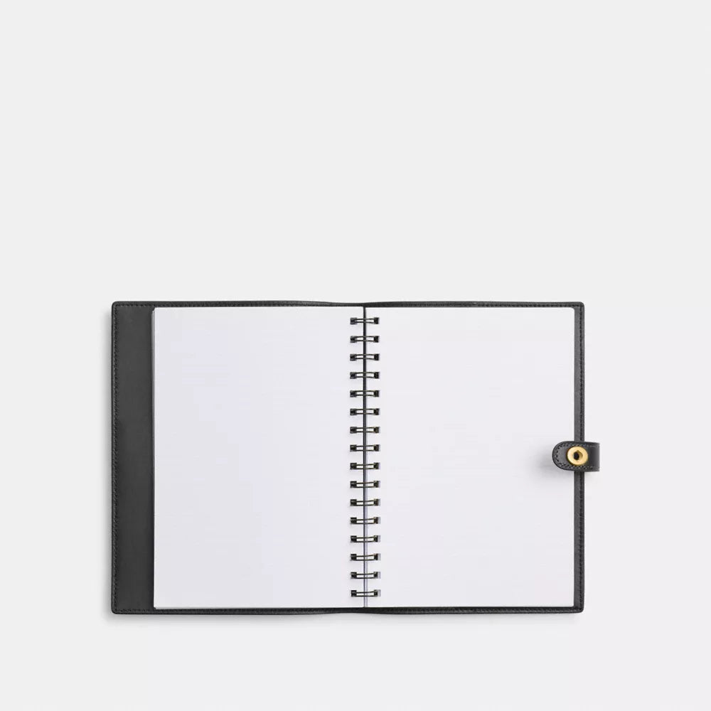 Notebook - Smooth Leather/Brass/Black