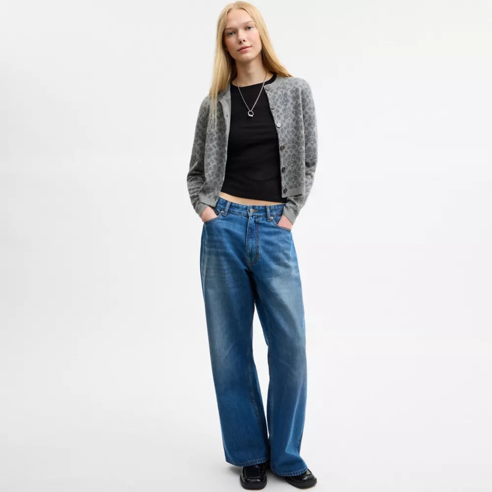 Signature Button Down Cardigan - Grey
