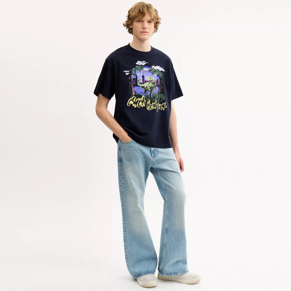 Rexy 10th Birthday Jungle Relaxed T-Shirt In Organic Cotton - Blue Multi
