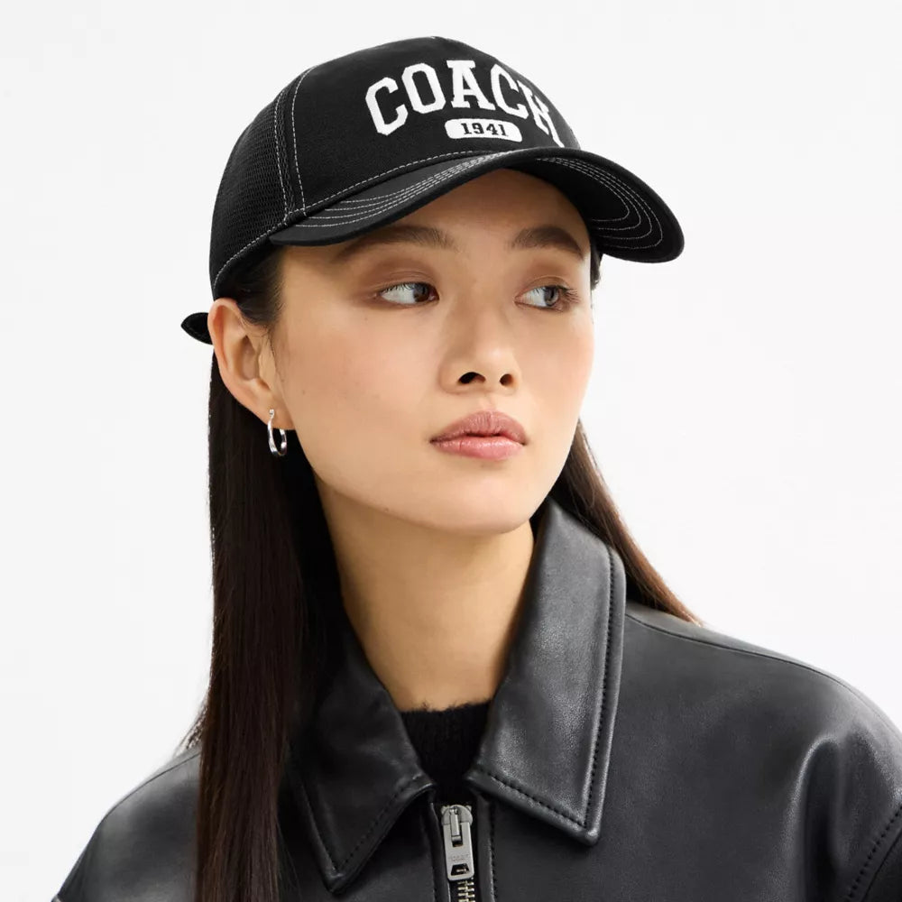 Varsity Trucker Hat - Black