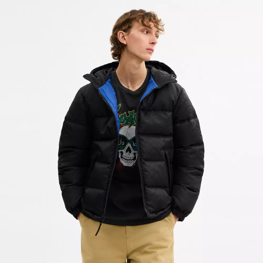 Tonal Signature Down Jacket - Black