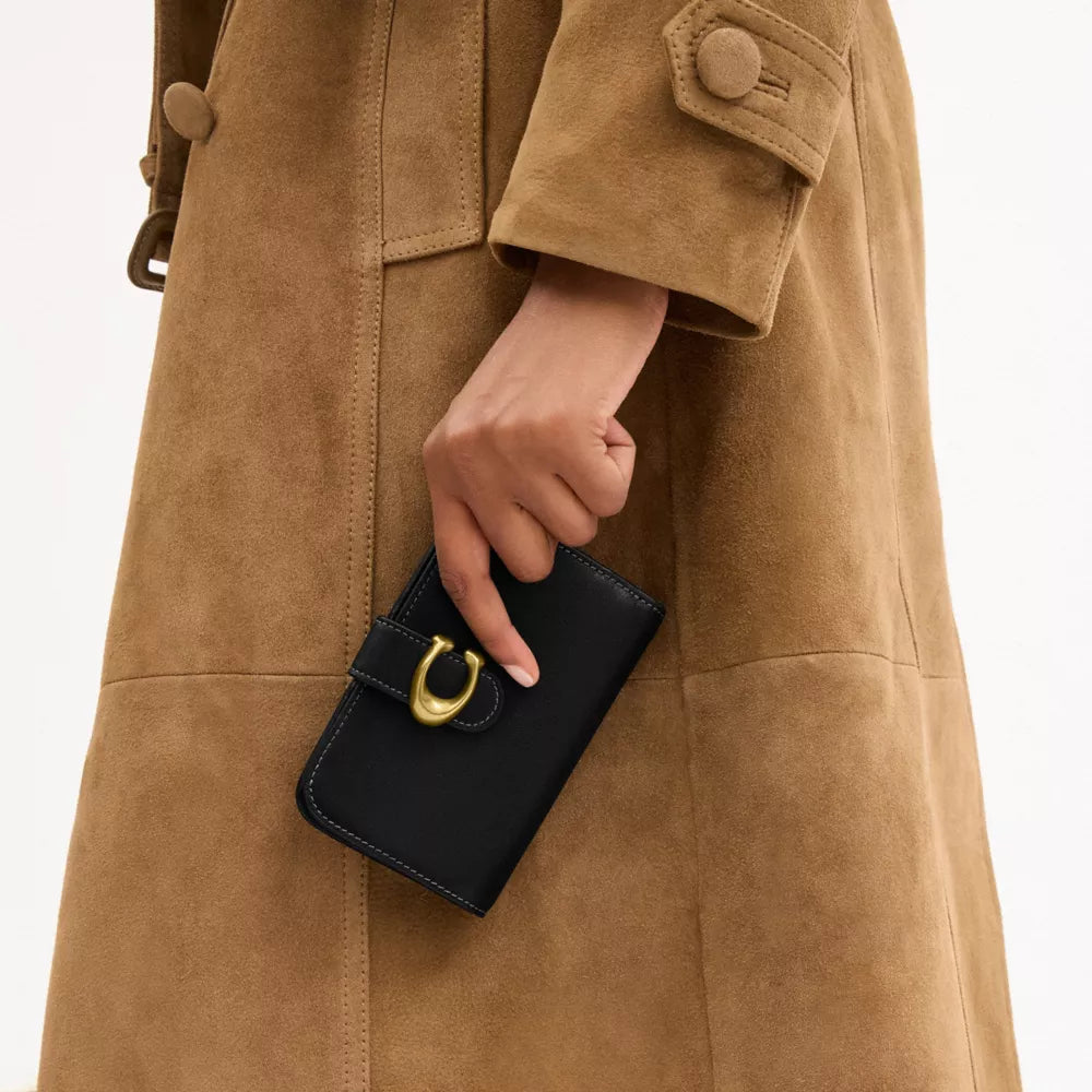 Tabby Wallet - Smooth Leather/Brass/Black