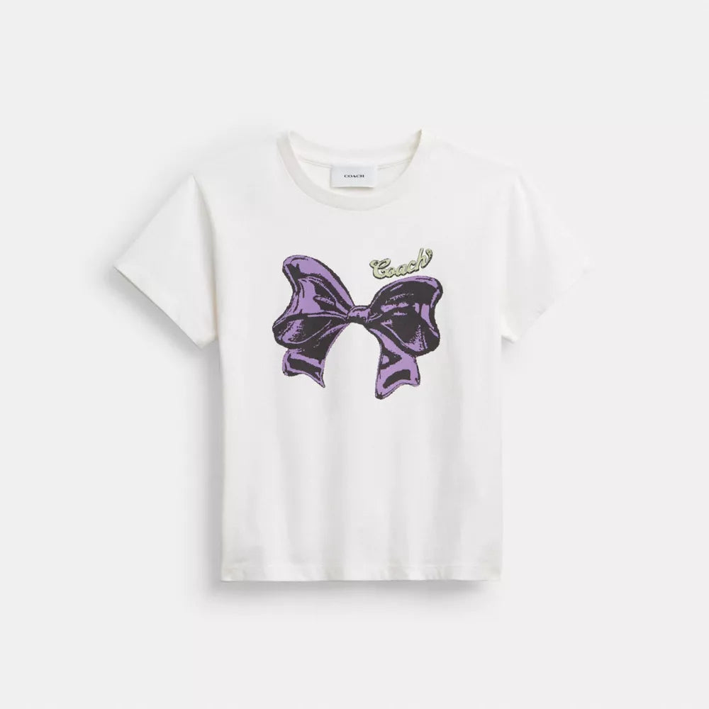 Bow T-Shirt In Organic Cotton - Vintage Ivory