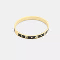 Repeated C Hinged Bangle - Gold/Black