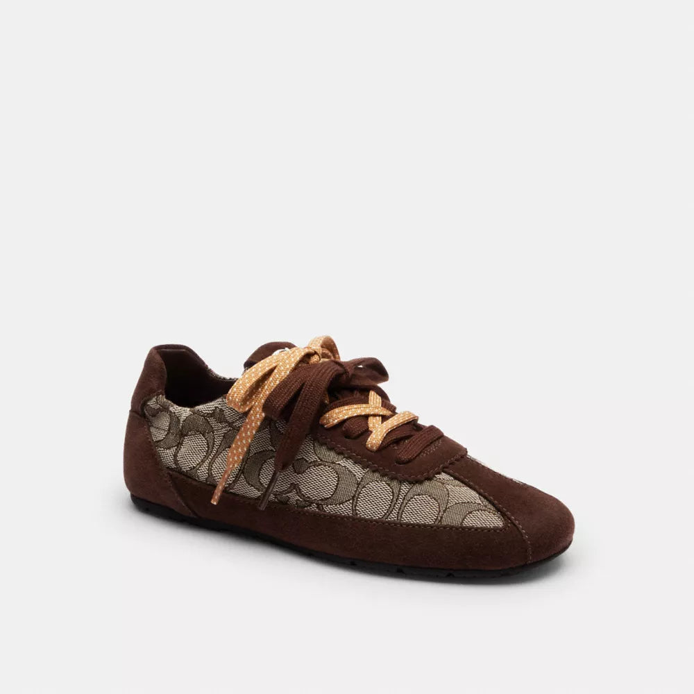 Soft Sneaker In Signature Jacquard - Maple/Oak