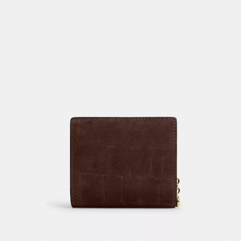 Snap Wallet - Embossed Crocodile/Gold/Maple