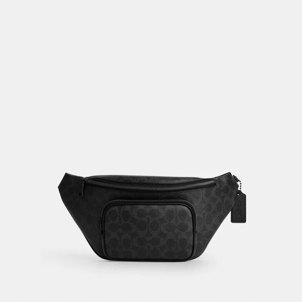 Travis Belt Bag 35 In Signature Canvas - Signature Canvas/Matte Black/Black Signature