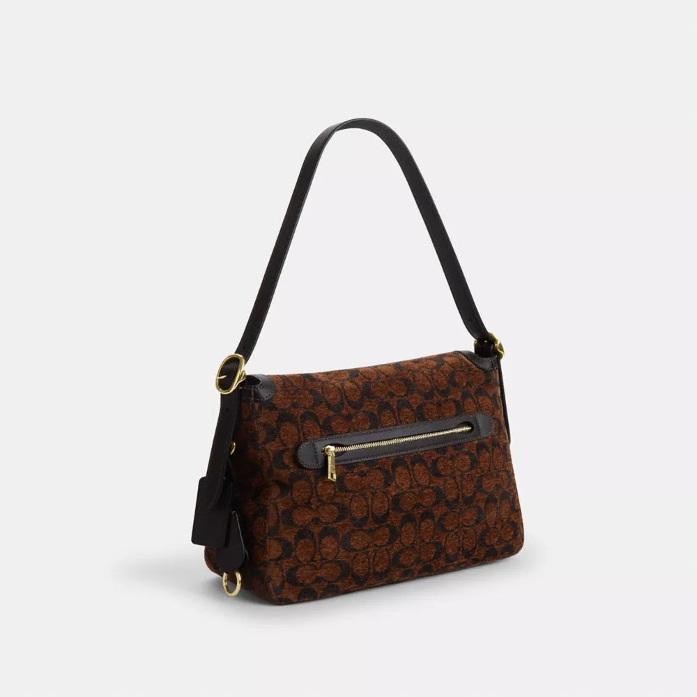 Etta Flap Bag In Signature Chenille - Signature Chenille/Gold/Truffle