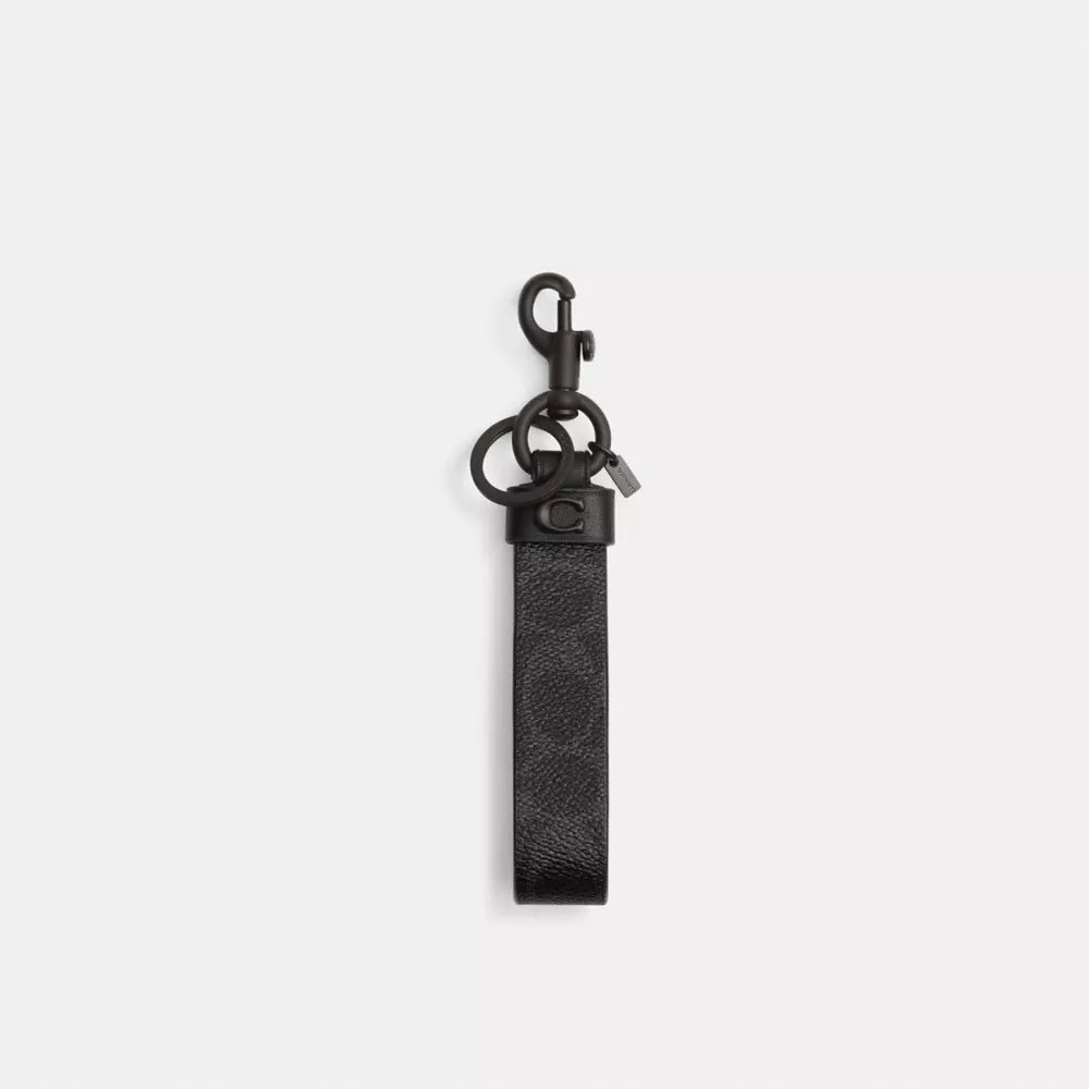 Loop Bag Charm In Signature Canvas - Black Signature