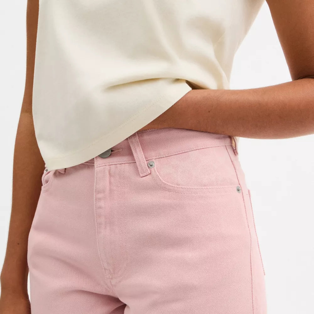 Colorful Signature Denim Shorts - Pink