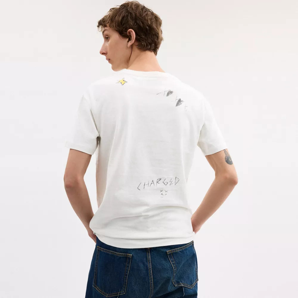 Sketch Print T-Shirt - White