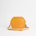 Custom Zip Geometric Pouch In Alligator - Brass/Yellow