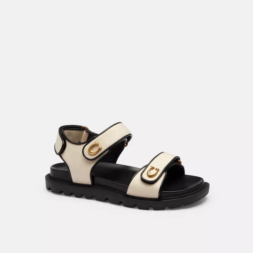Brynn Sandal - Chalk & Black