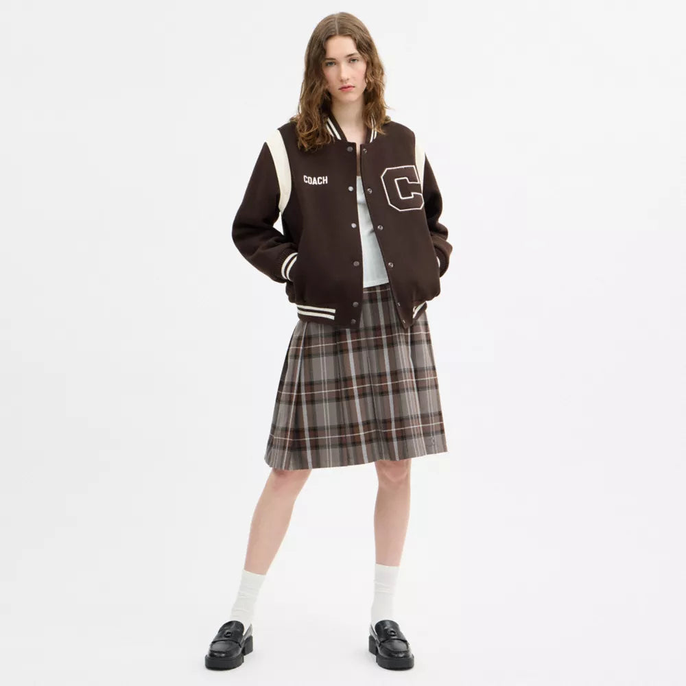 Wool Varsity Jacket - Hickory Brown