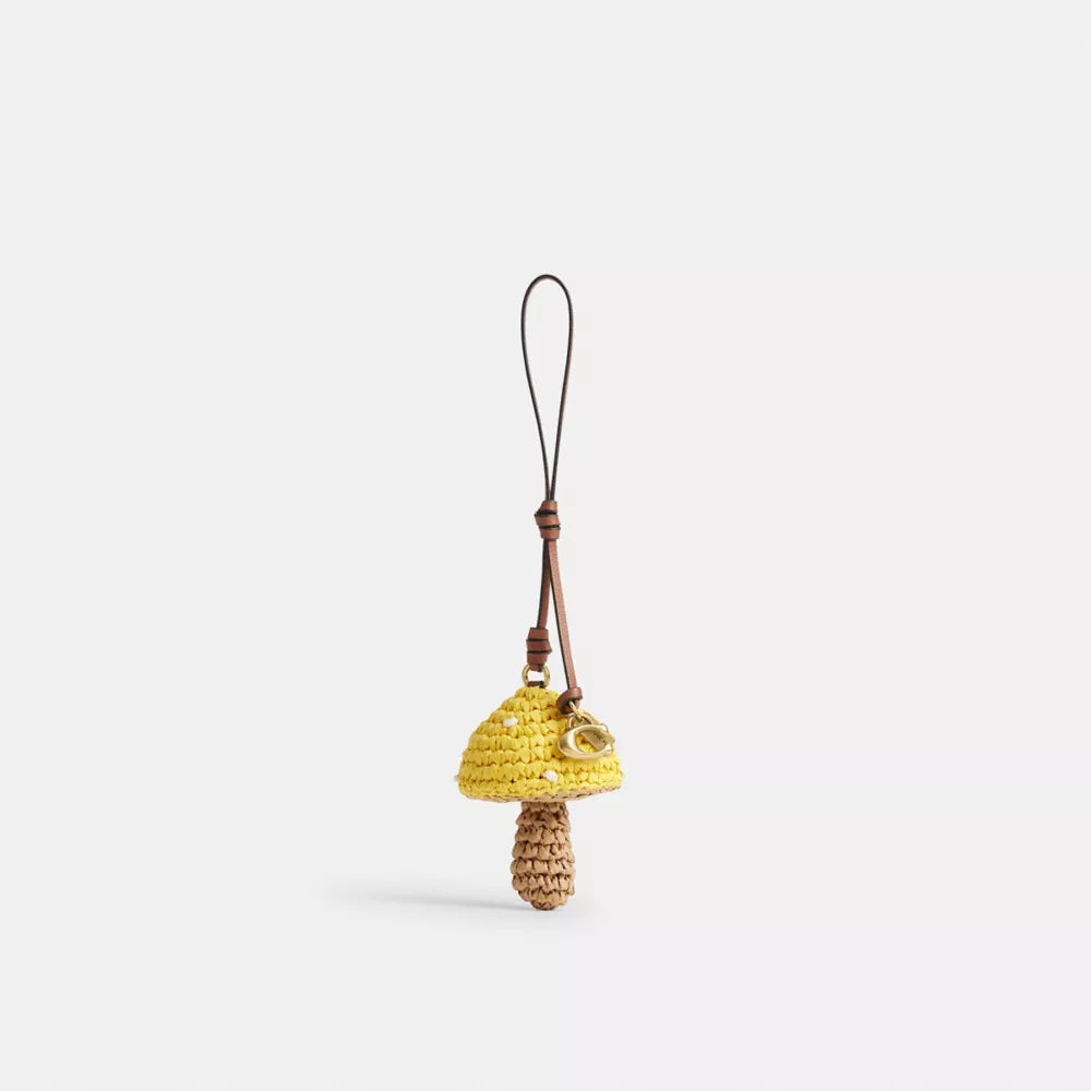 Mushroom Bag Charm - Brass/Multi