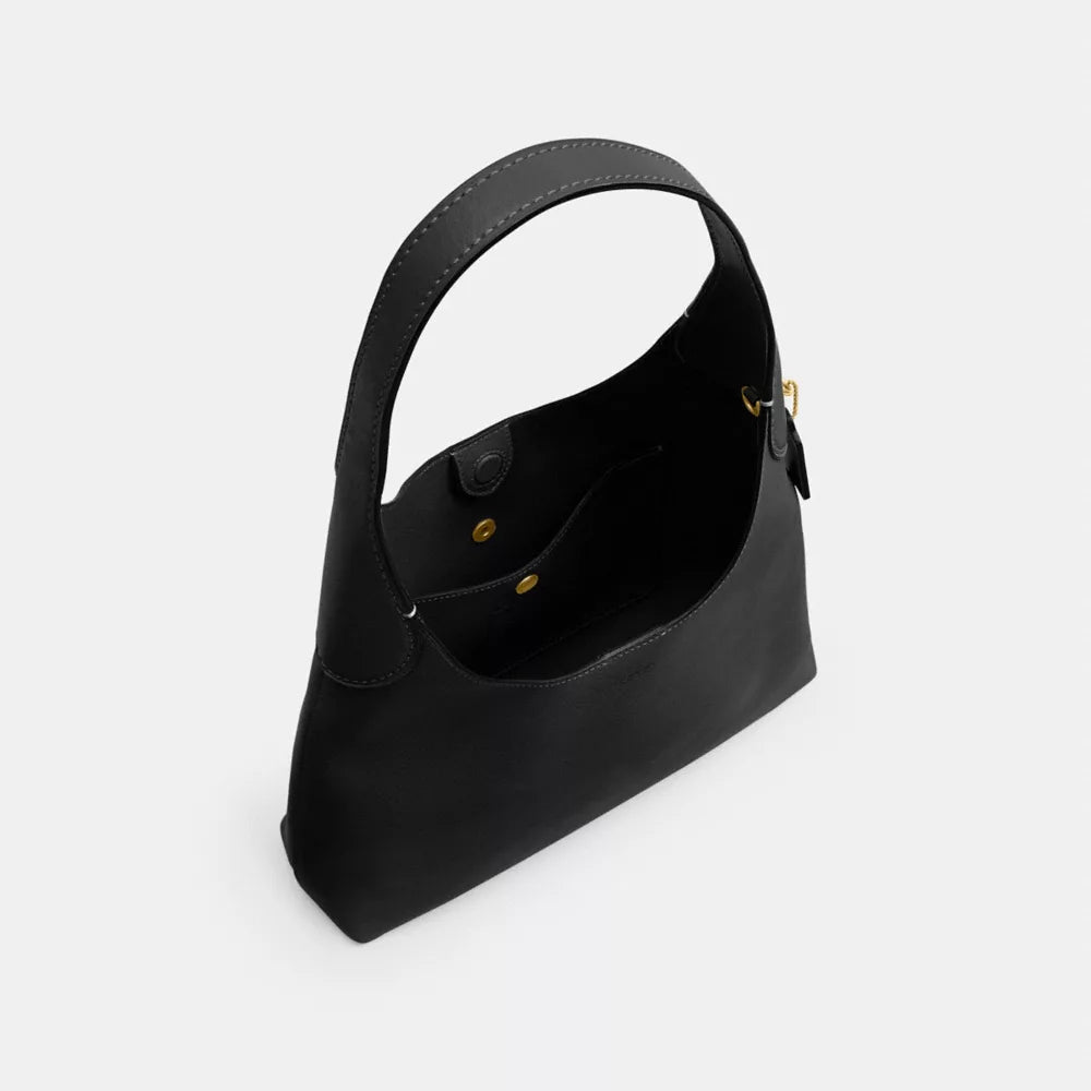 Brooklyn Shoulder Bag 28 - Natural Grain Leather/Brass/Black