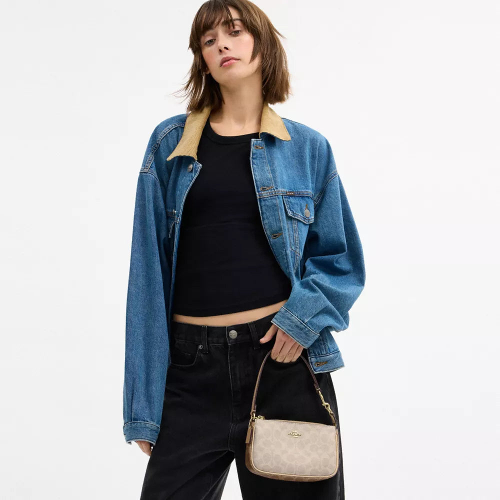 Nolita 19 In Blocked Signature Canvas - Gold/Sand/Tan