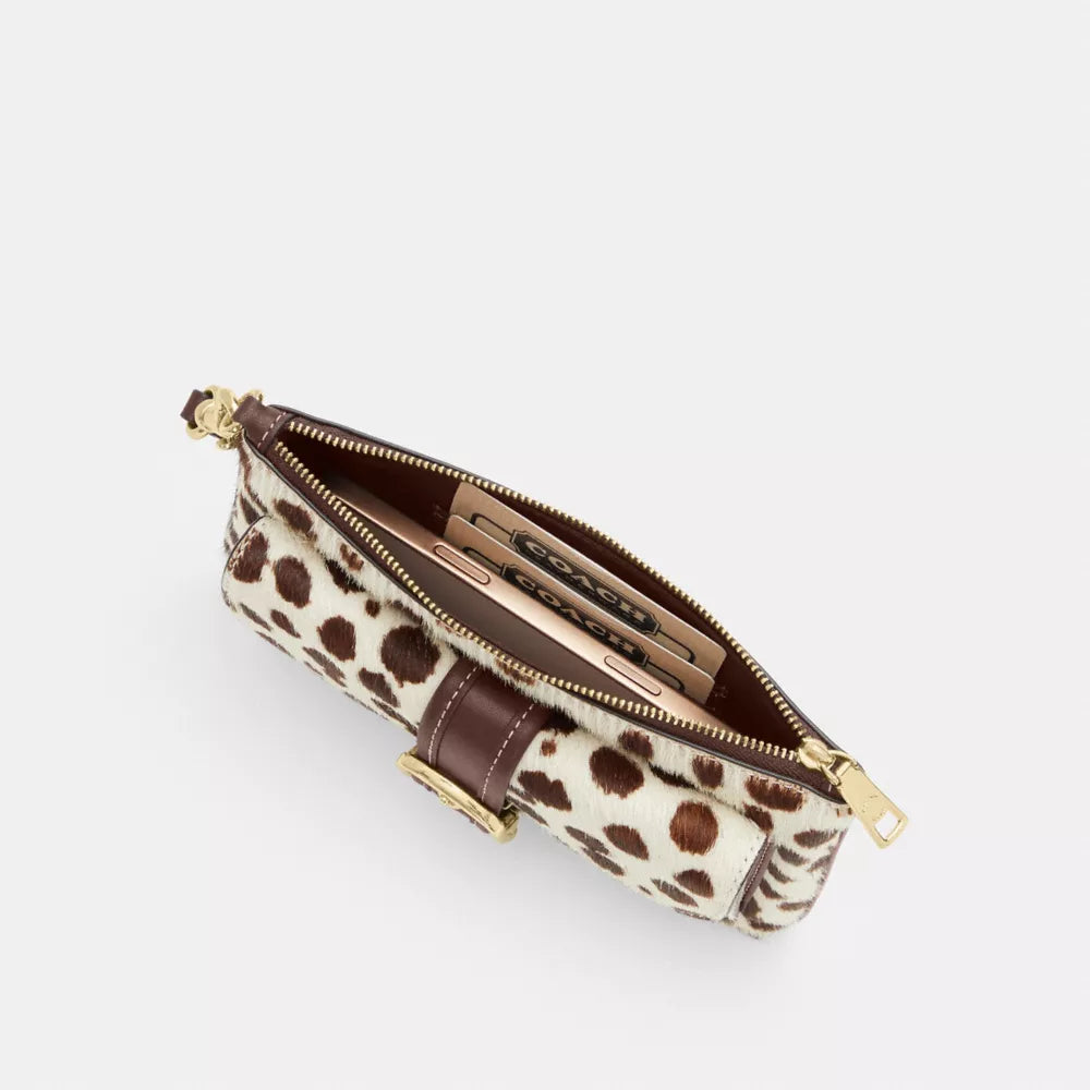 Ashton Wristlet In Haircalf - IM/Dark Brown Chalk
